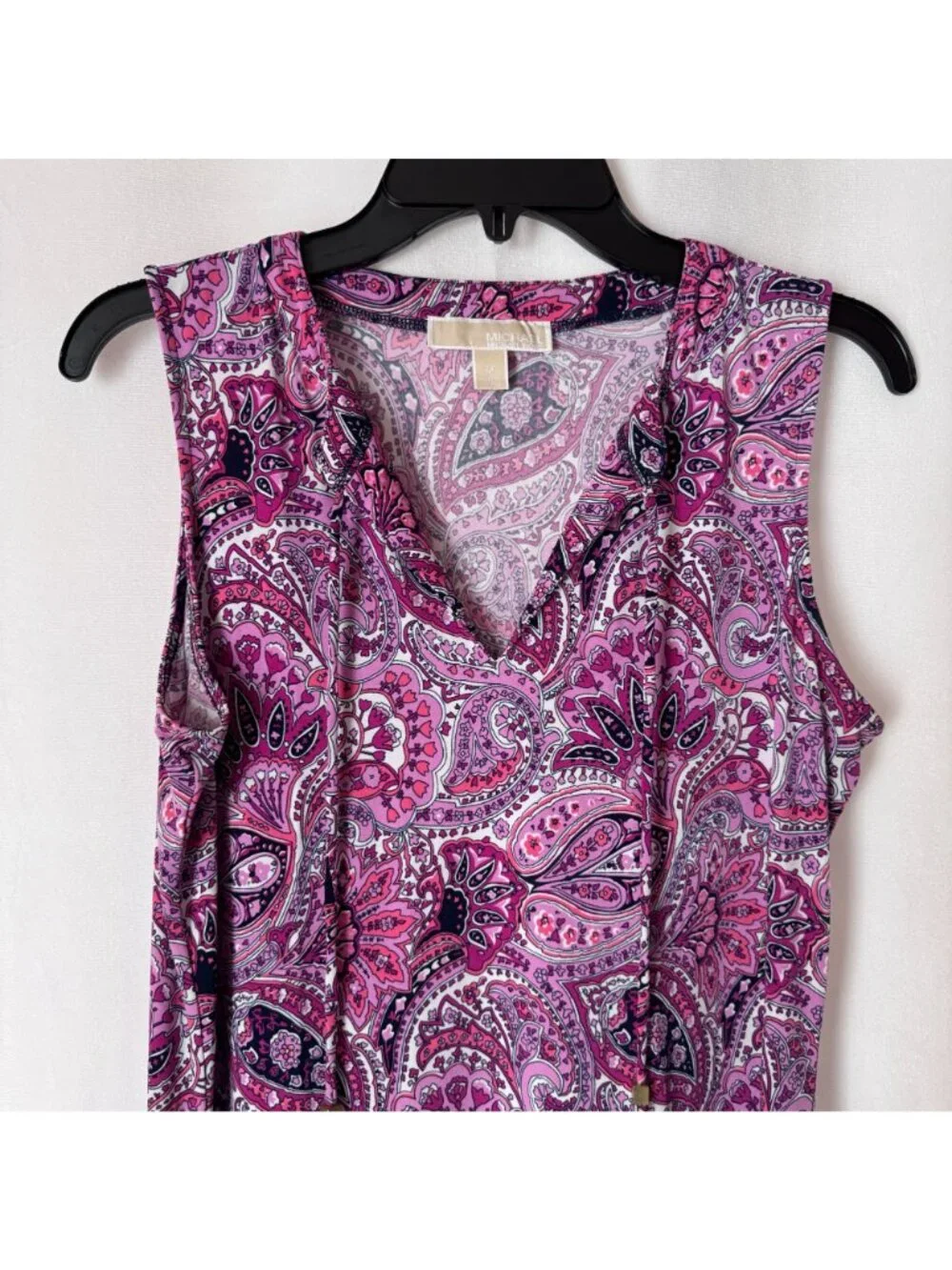 Michael Kors Women Pink Paisley Sleeveless Knee Length Dress Size M